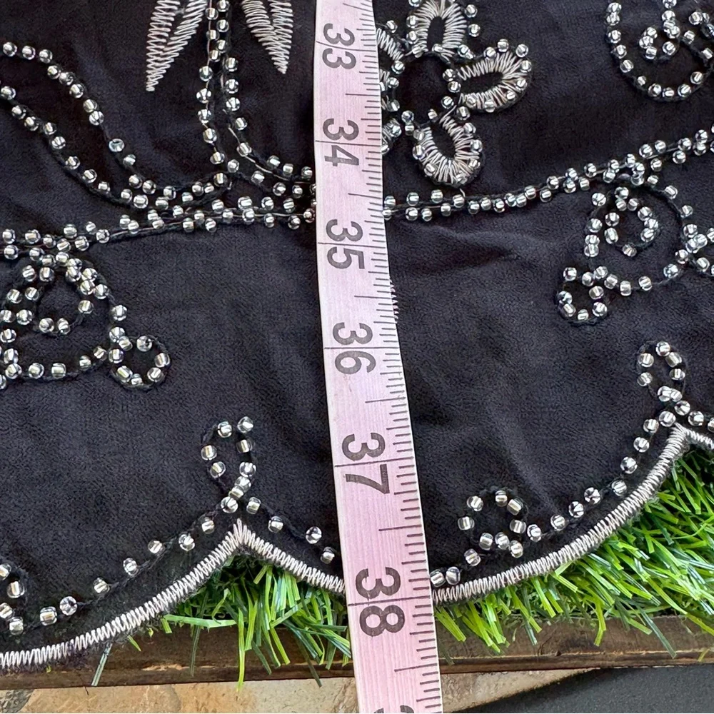 Spense Black Beaded Embellished Cocktail Dress Women 14 NWT Sheer Overlay - Picture 15 of 16